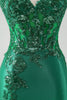 Load image into Gallery viewer, Sparkly Black Mermaid Strapless Corset Appliques Long Prom Dress with Slit