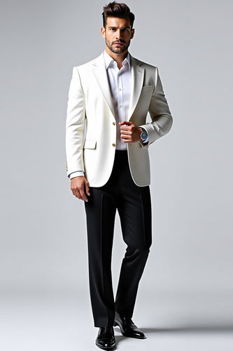 White Notched Lapel 2 Pieces Men's Prom Suits