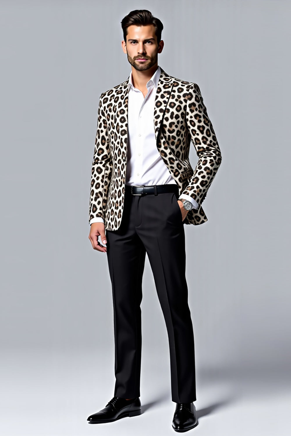 Leopard Shawl Lapel 2 Piece Men's Prom Suit