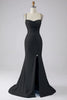Load image into Gallery viewer, Light Blue Sparkly Mermaid Prom Dress with Slit
