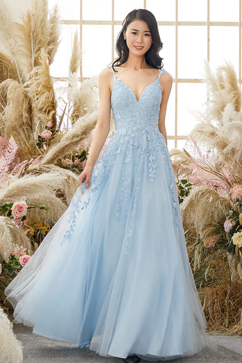 Yellow Spaghetti Straps Prom Dress