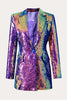 Load image into Gallery viewer, Sparkly Purple Sequins Prom Women Blazer