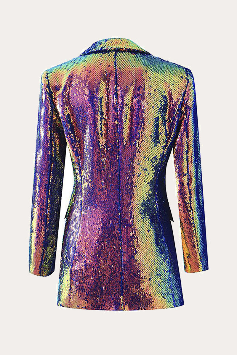 Load image into Gallery viewer, Sparkly Purple Sequins Prom Women Blazer