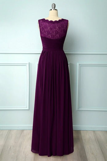 Burgundy Long Bridesmaid Dress