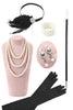 Load image into Gallery viewer, White Sequins Fringes Flapper Dress with Accessories Set