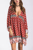 Load image into Gallery viewer, Floral Print Short Boho Dress