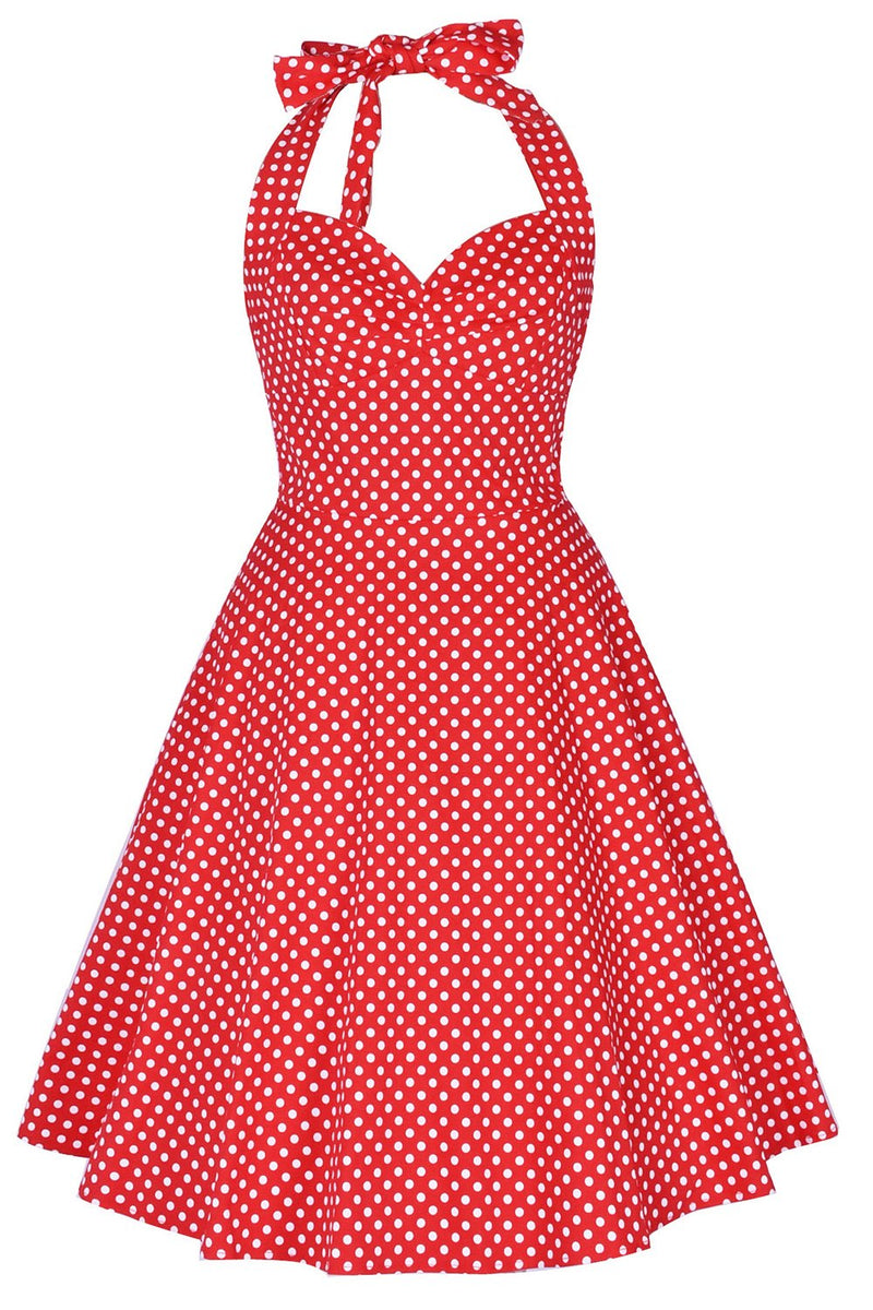 Load image into Gallery viewer, Halter Printed 1950s Pin Up Dress